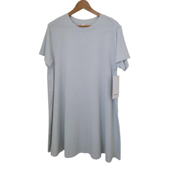 NWT Lululemon ALL YOURS TEE DRESS Light Blue Relaxed Fit Above Knee Women's Sz 4 - Picture 1 of 8